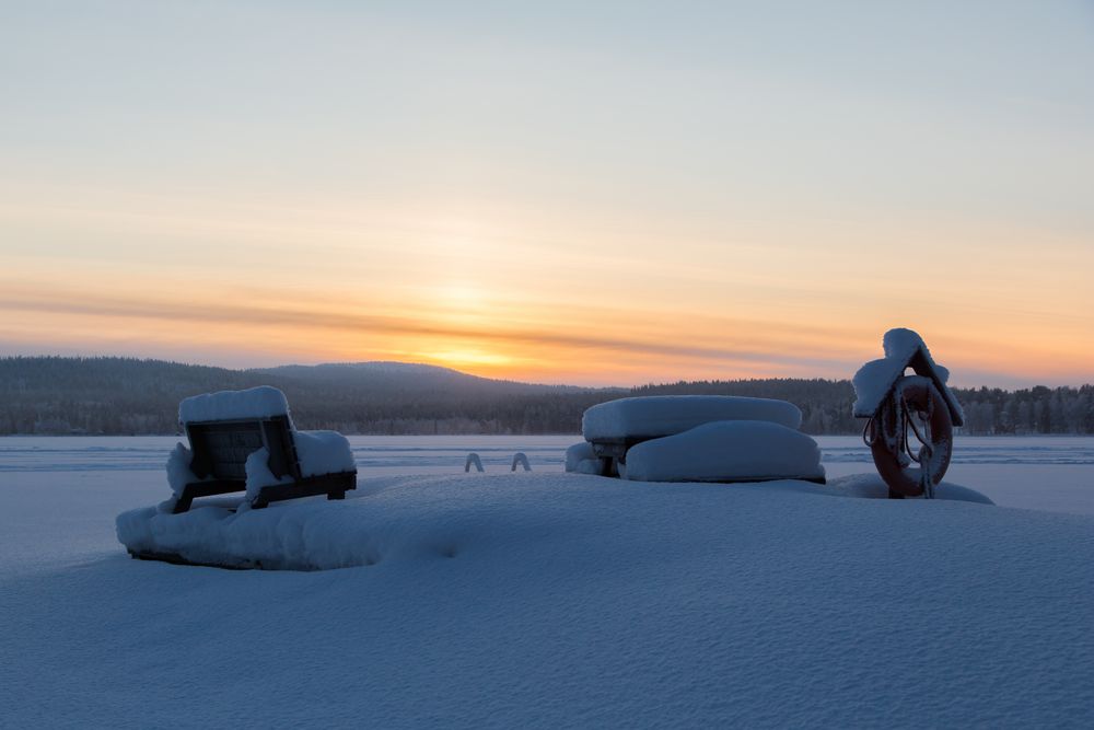 Winterliche Badestelle