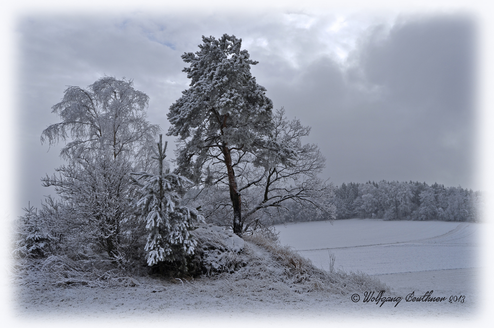 Winterliche blaue Stunde