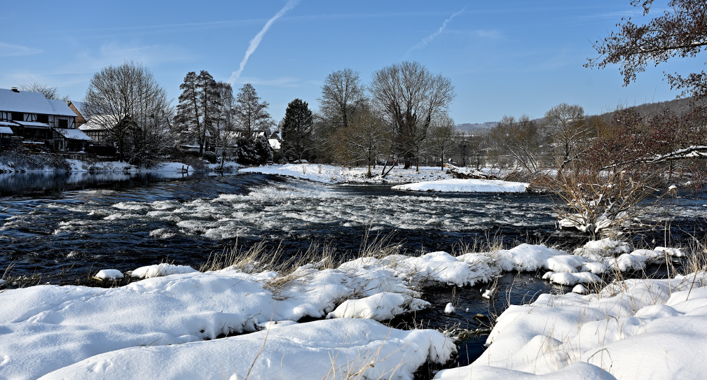 Winterliche Fischtreppe