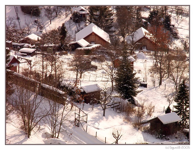 Winterliche Kleingärtneridylle