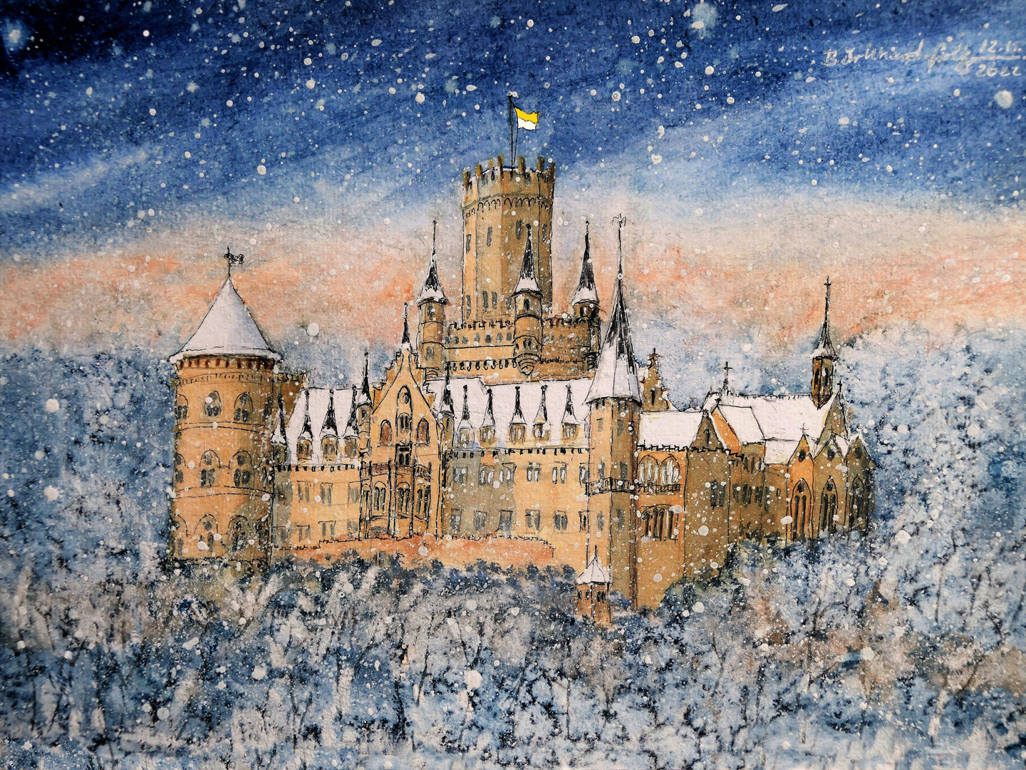 Winterliche Marienburg bei Hannover