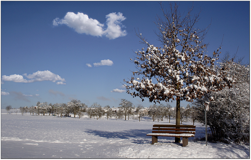 winterliche Sonnenbank...