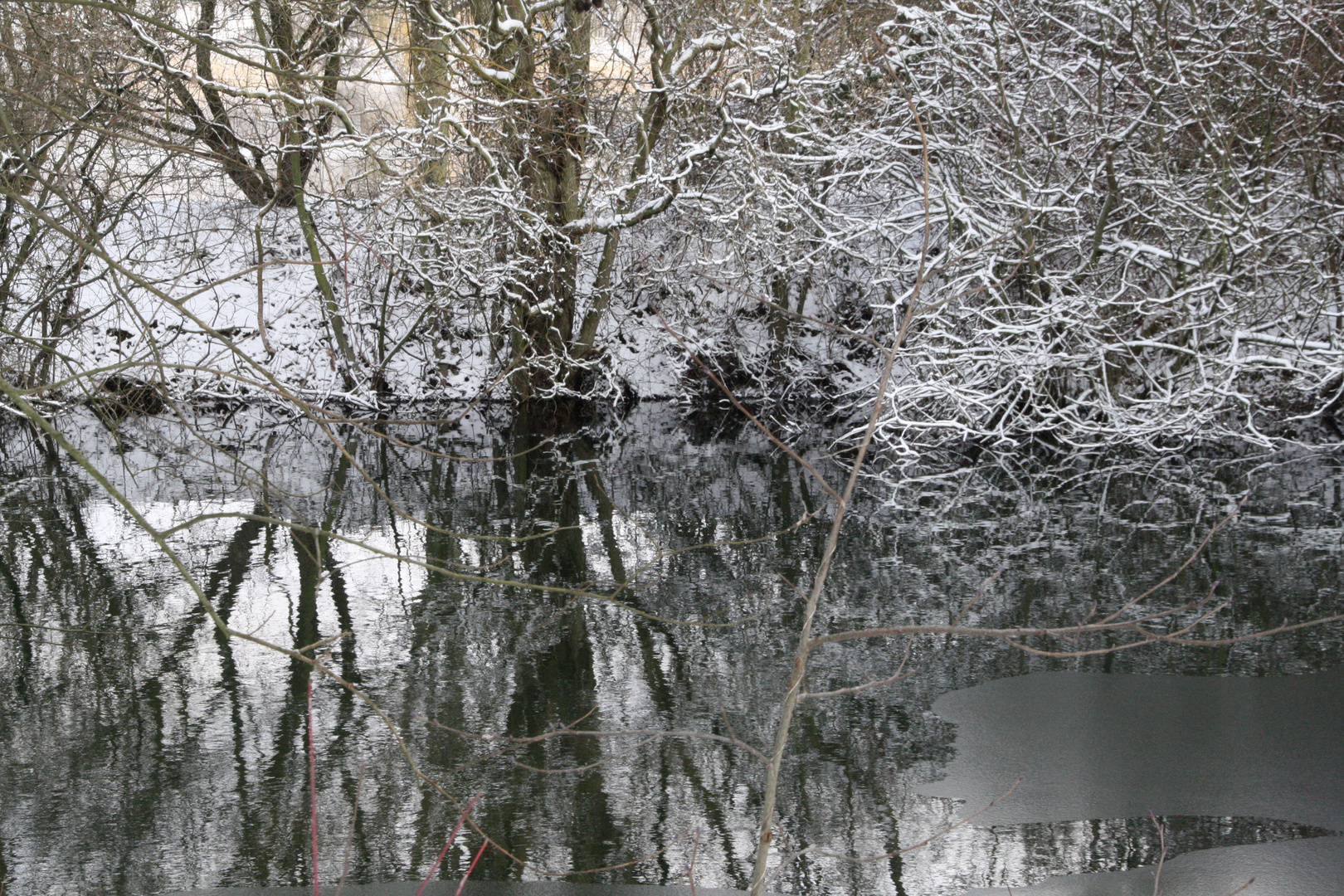 Winterliche Spiegelungen im Wasser