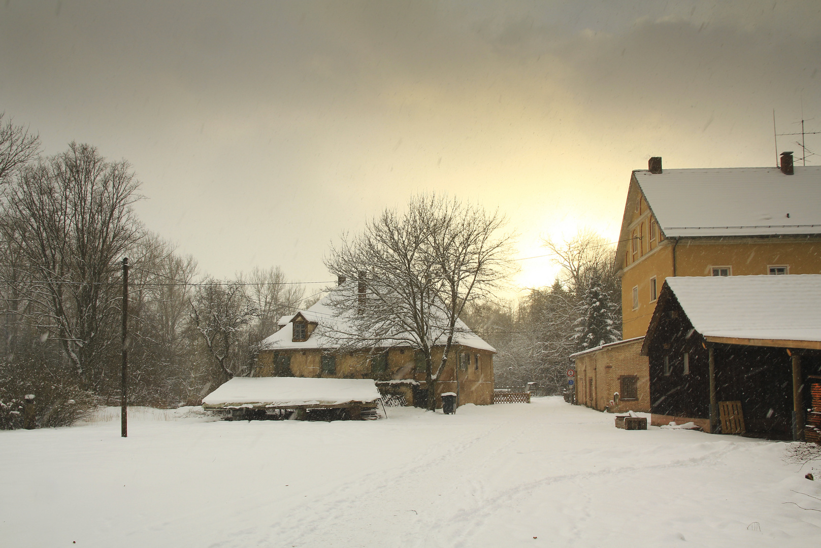 Winterliche Stimmung auf dem Gehöft