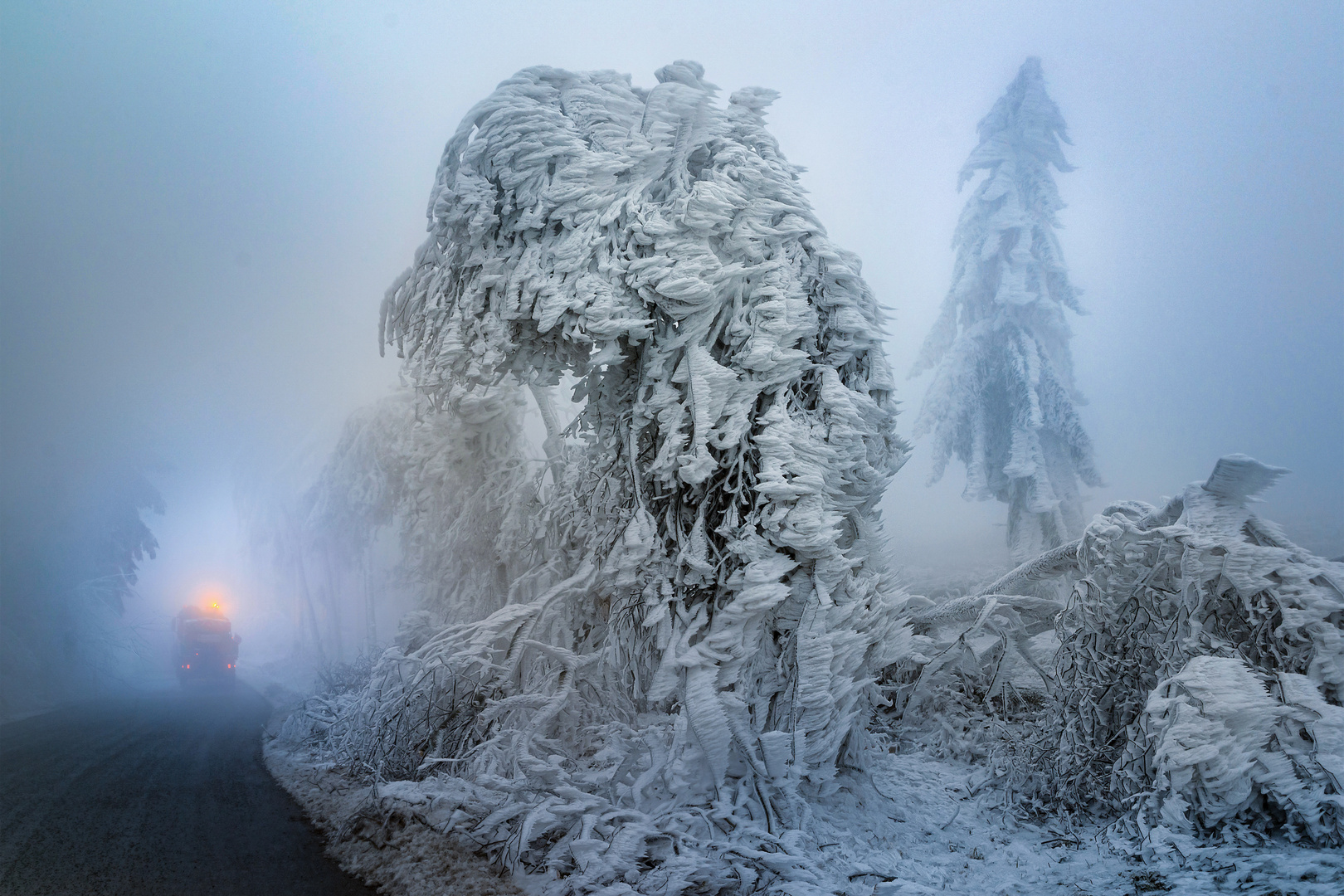 Winterliche Verkehrslage am Jauerling