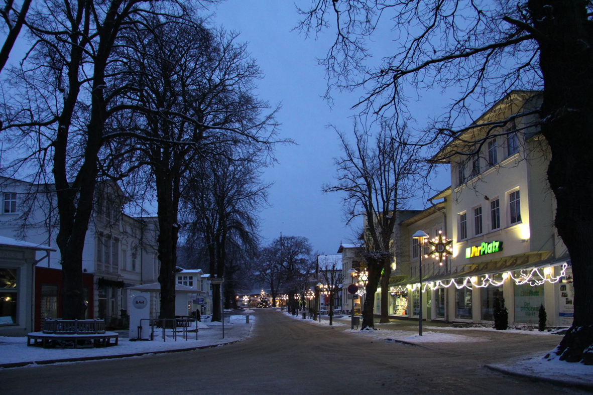 Winterliche Waldstraße in Zinnowitz