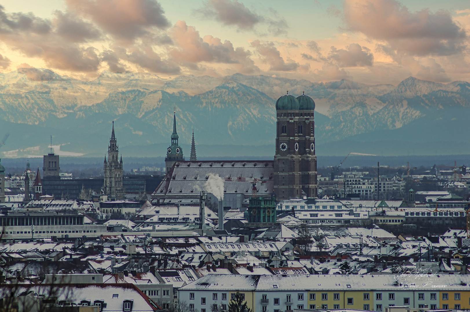 Winterliche Weitsicht über München