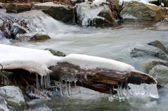 Winterlicher Bach mit Schnupfen