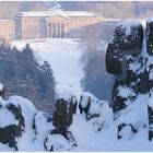 Winterlicher Blick auf das Schloss Wilhelmshöhe Kassel