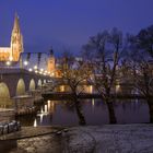 winterlicher Blick aufs Regensburger Hochwasser