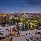 winterlicher Blick vom Kirchturm St Mang in Regensburg