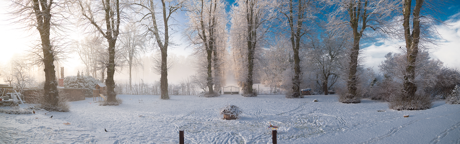 Winterlicher Park Dummerstorf vom Gutshaus aus