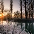 winterlicher Sonnenaufgang im Taubertal