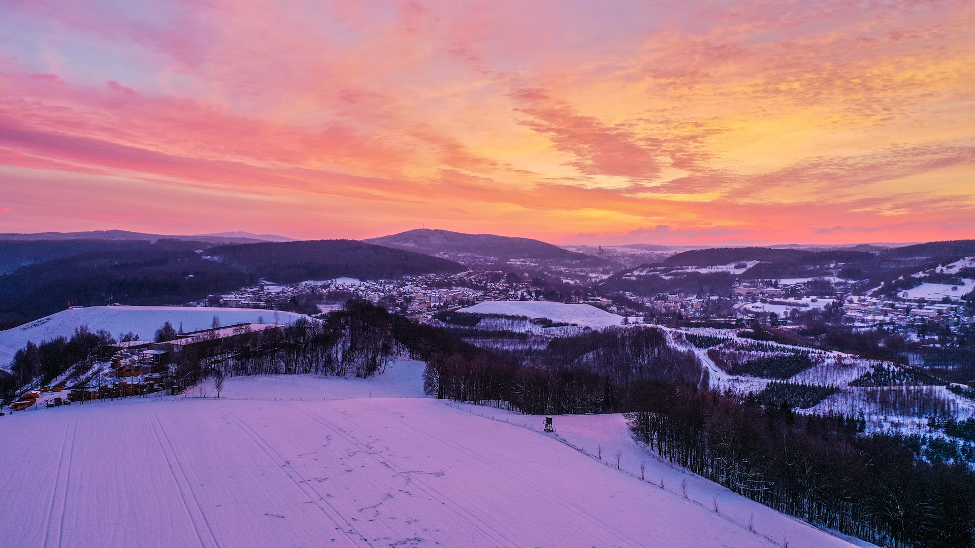 Winterlicher Sonnenuntergang 