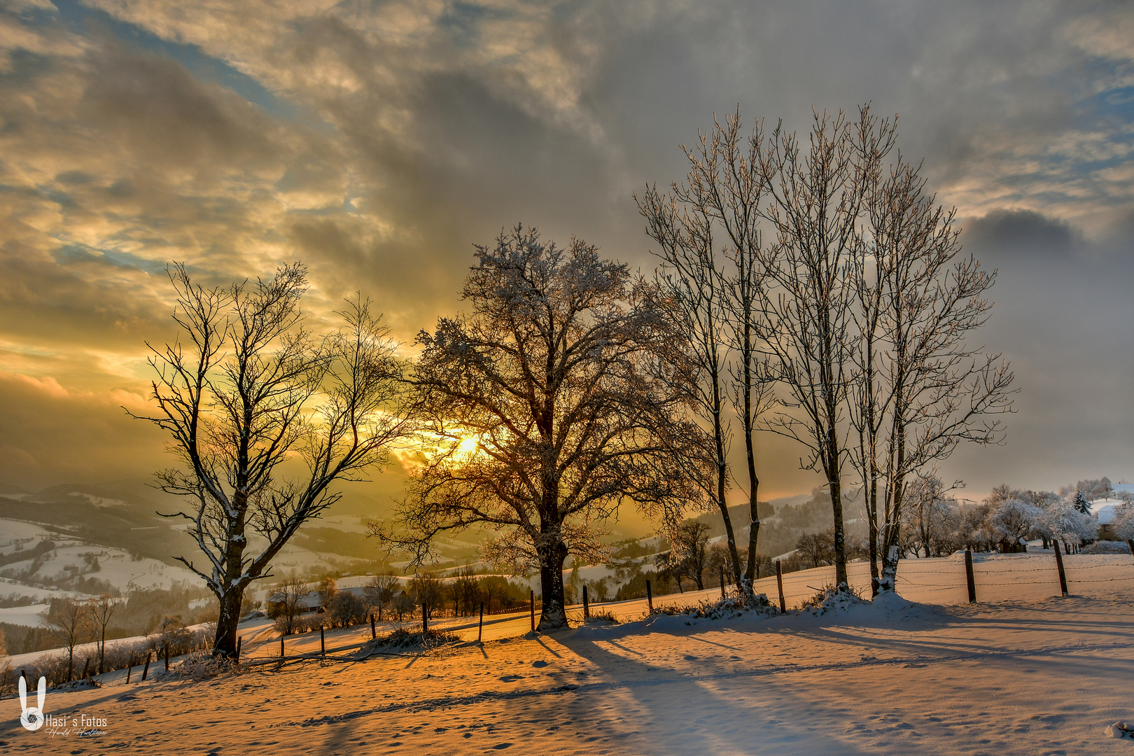 Winterlicher Sonnenuntergang