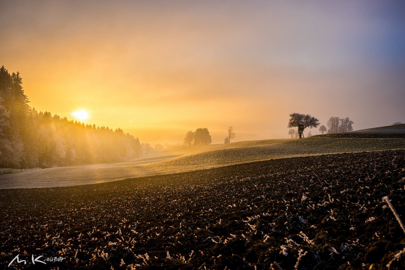 Winterlicher Sonnenuntergang