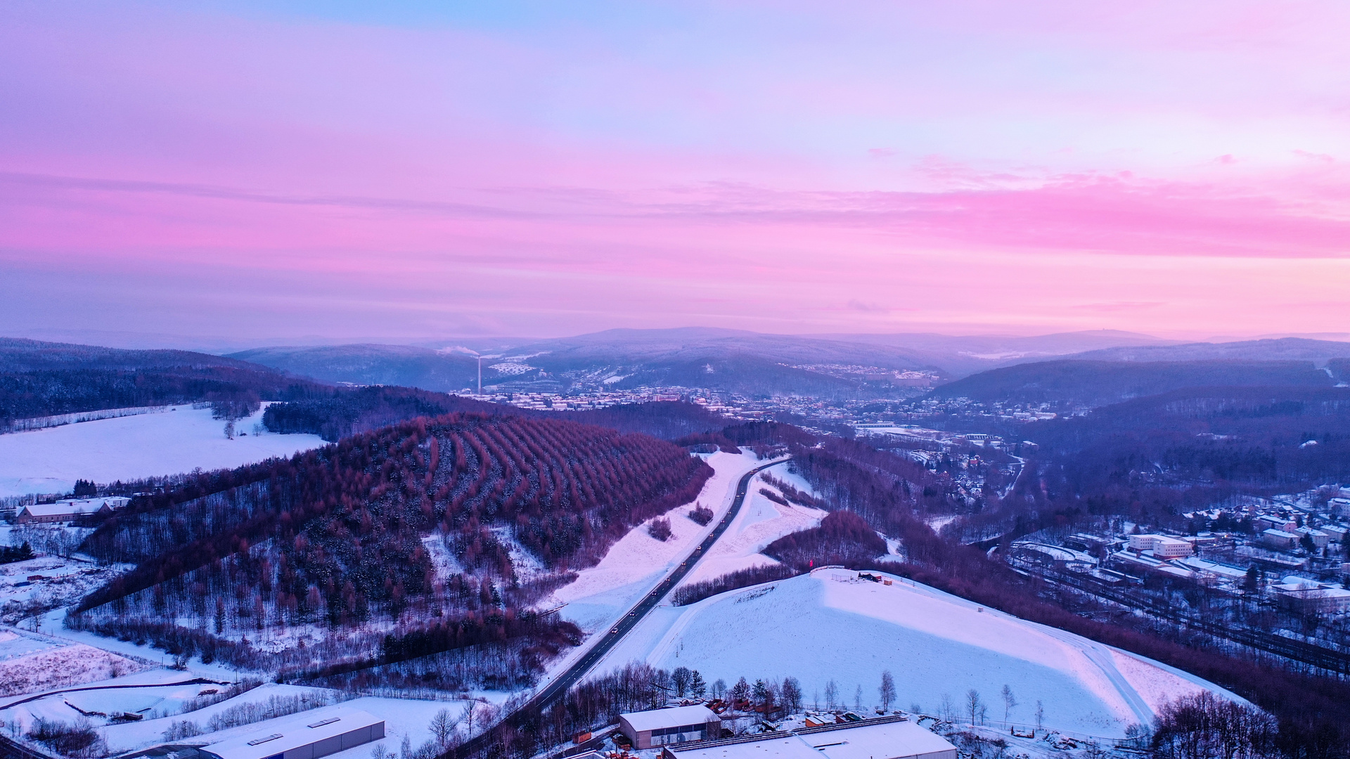 Winterlicher Sonnenuntergang 