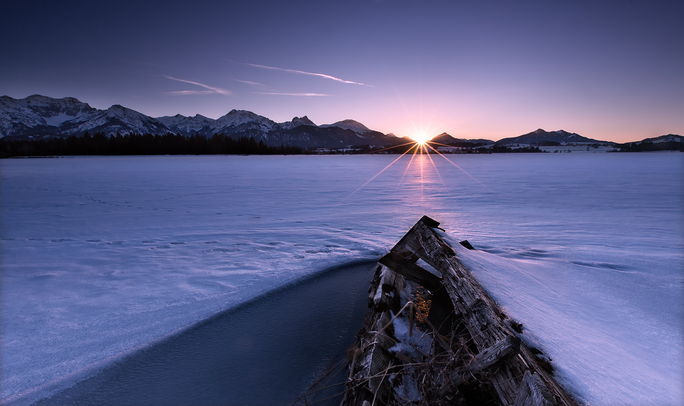 Winterlicher Sonnenuntergang