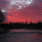 Winterlicher Sonnenuntergang an der Isar