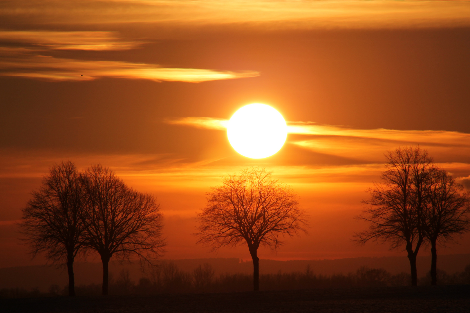 winterlicher Sonnenuntergang