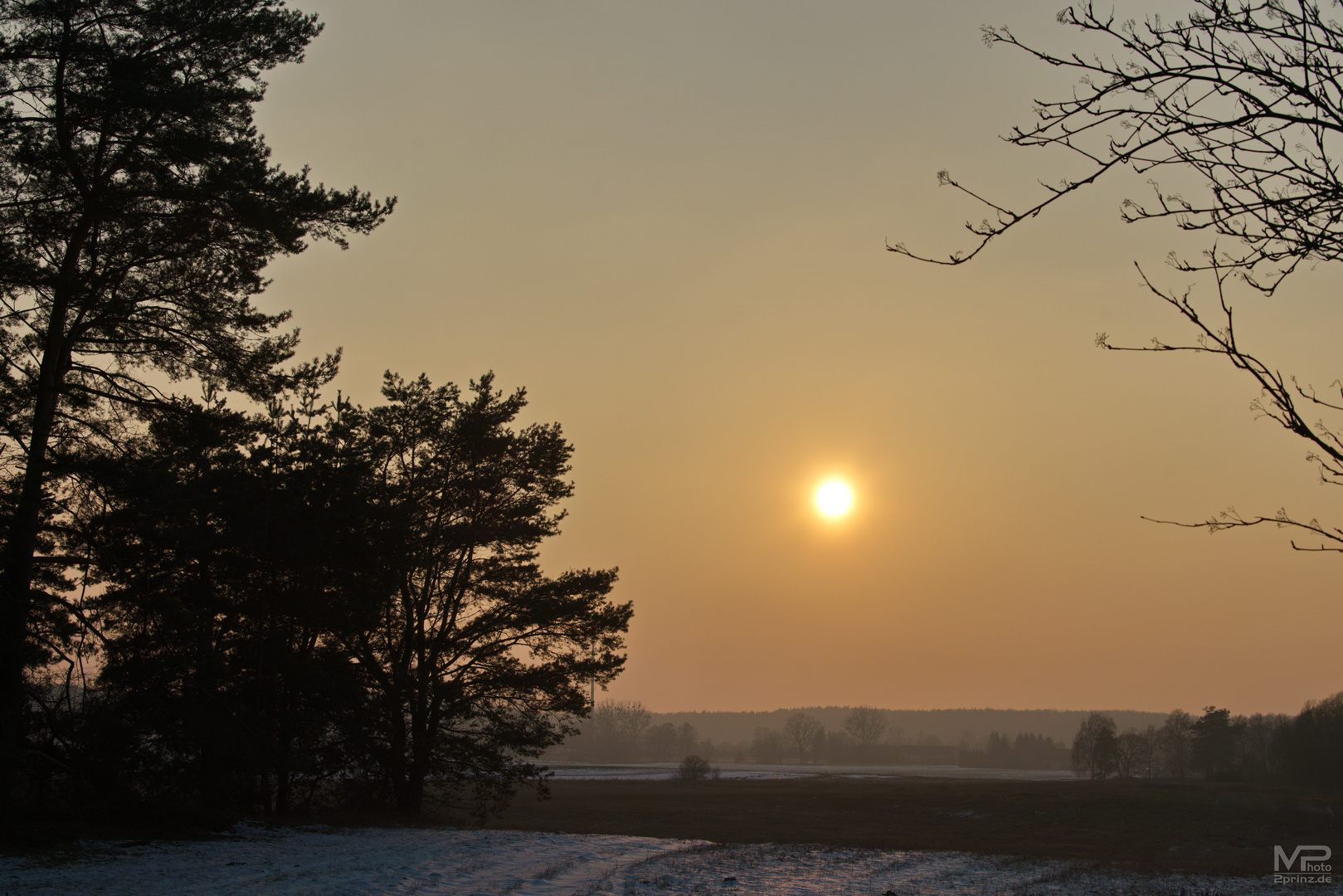 Winterlicher Sonnenuntergang