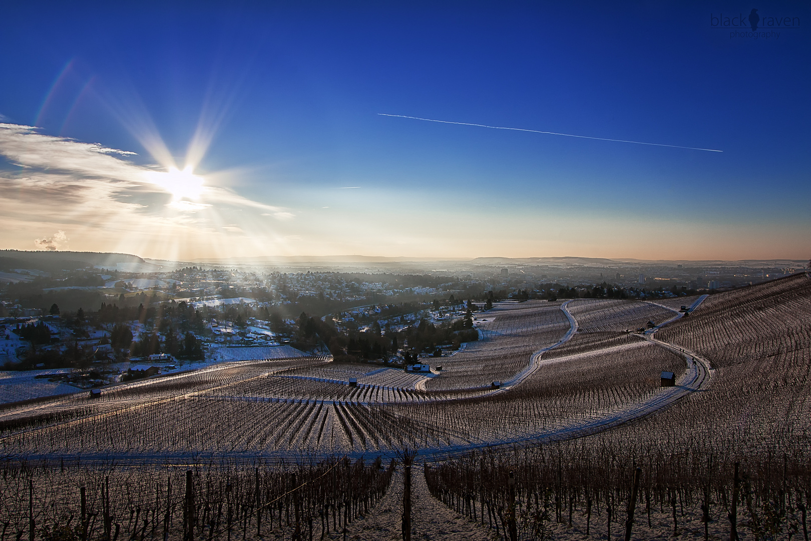 ... winterlicher Sonnenuntergang über Heilbronn