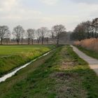 Winterlicher Spazierweg auf dem Lande