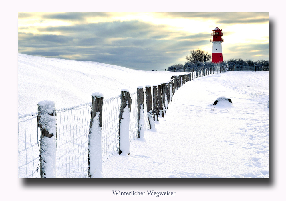 Winterlicher Wegweiser