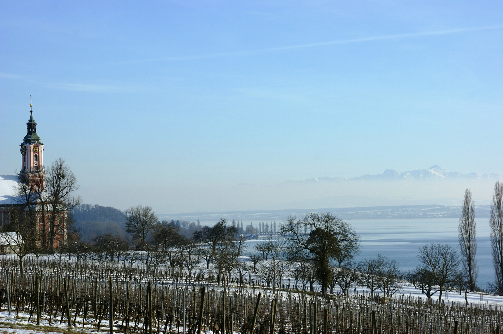 Winterliches Alpenpanorama am Bodensee 2010