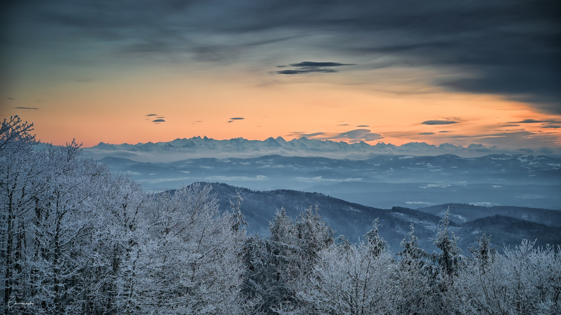 Winterliches Alpenpanorama