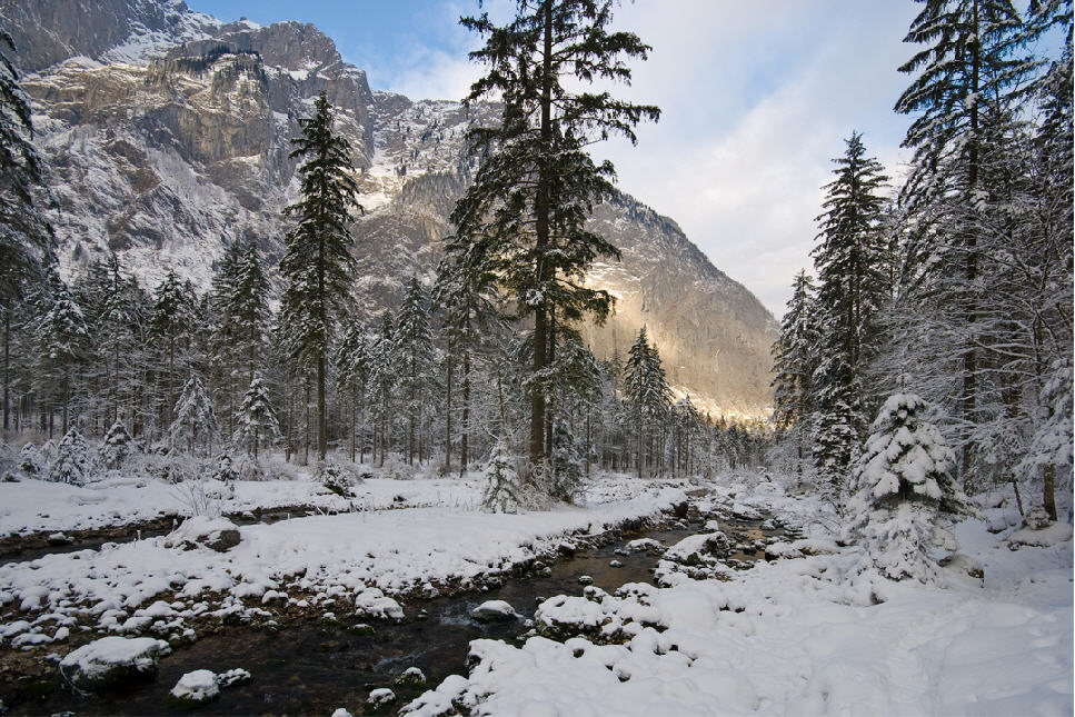 Winterliches Bluntautal