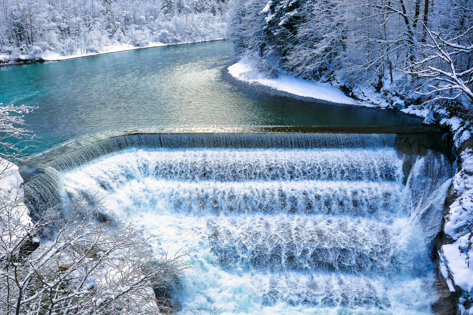 Winterliches Füssen - Lechfall