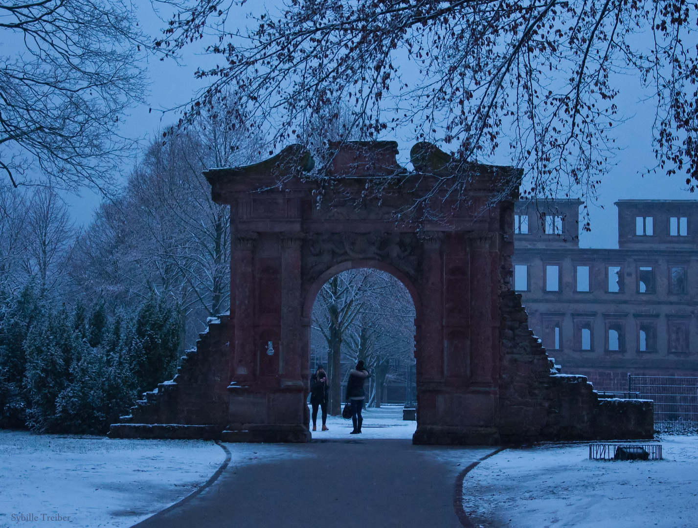 Winterliches Heidelberg zur blauen Stunde