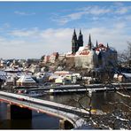 Winterliches Meißen - Blick vom Ratsweinberg