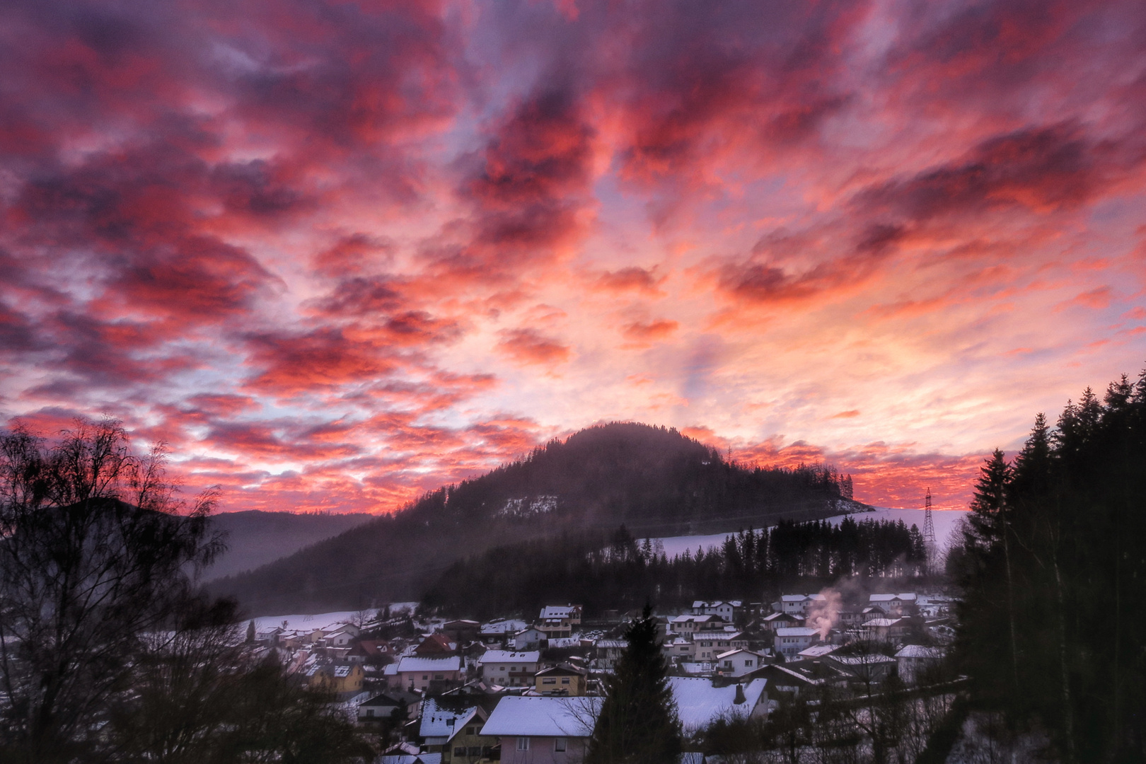 Winterliches Morgenrot