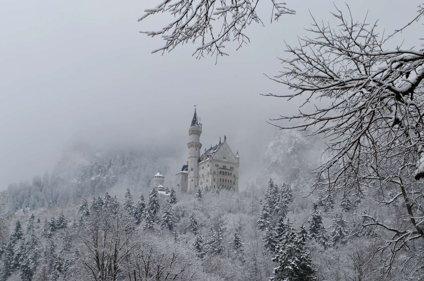 Winterliches Schloss Neuschwanstein, Füssen