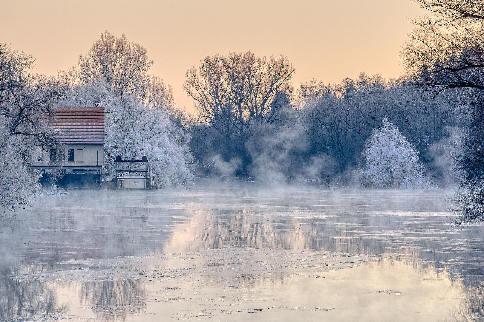 Wintermorgen am Neckar