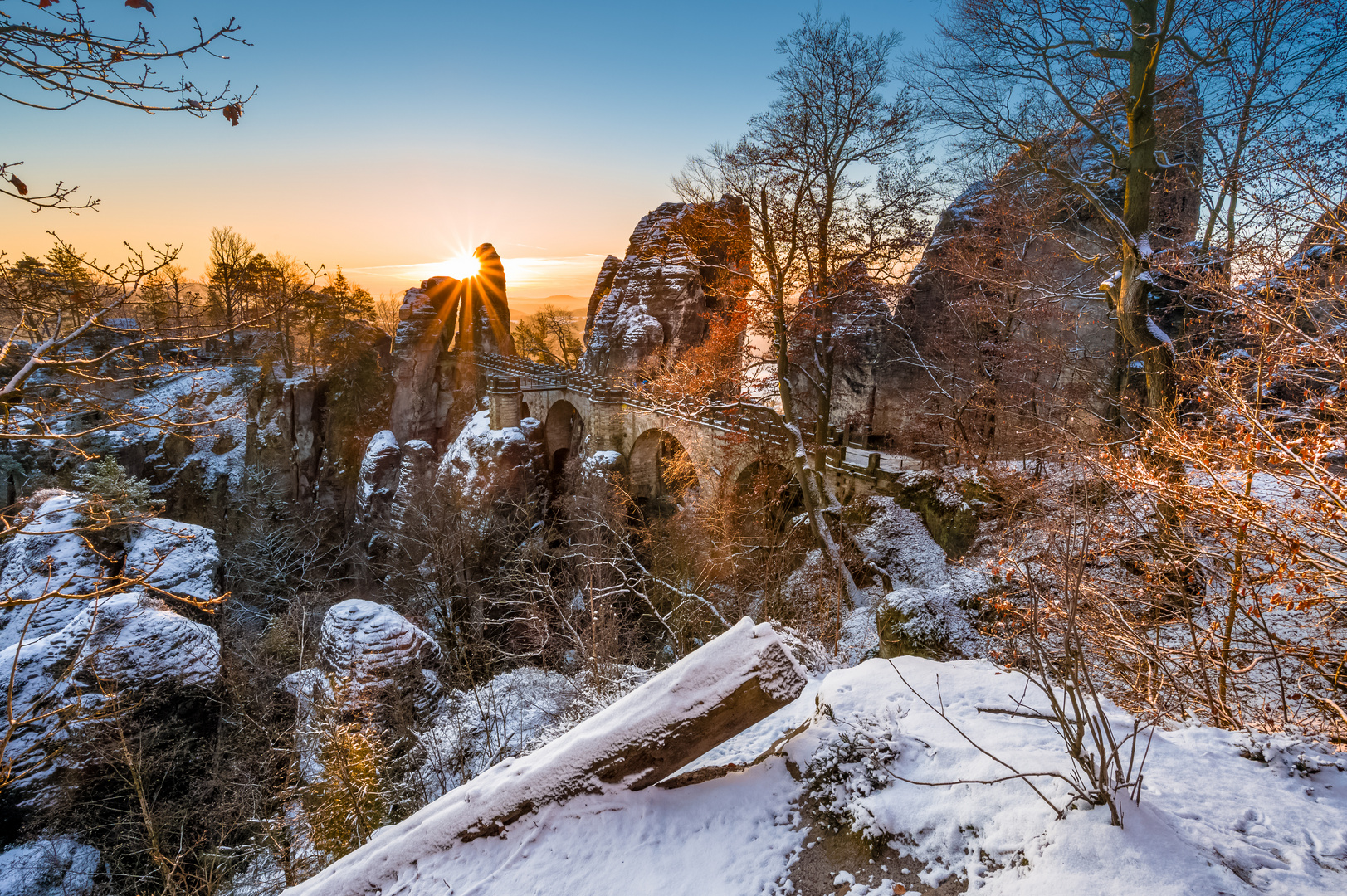 Wintermorgen an der Bastei