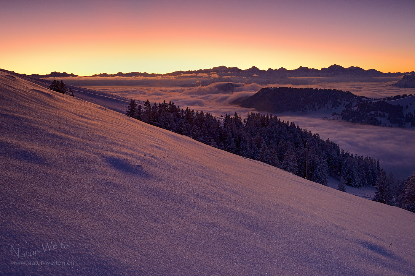 Wintermorgen auf der Königin der Berge