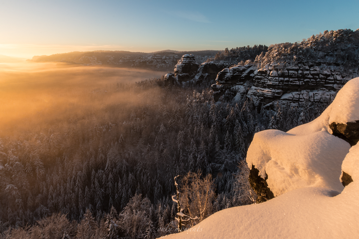 Wintermorgen im Großen Zschand