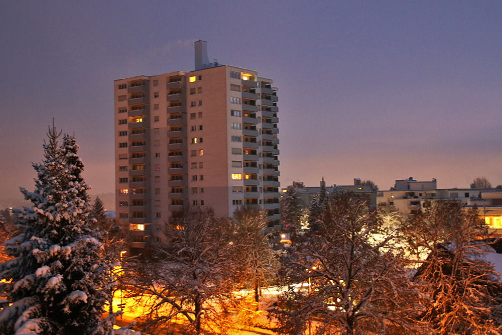 Wintermorgen im Stadtgebiet Mittelberg