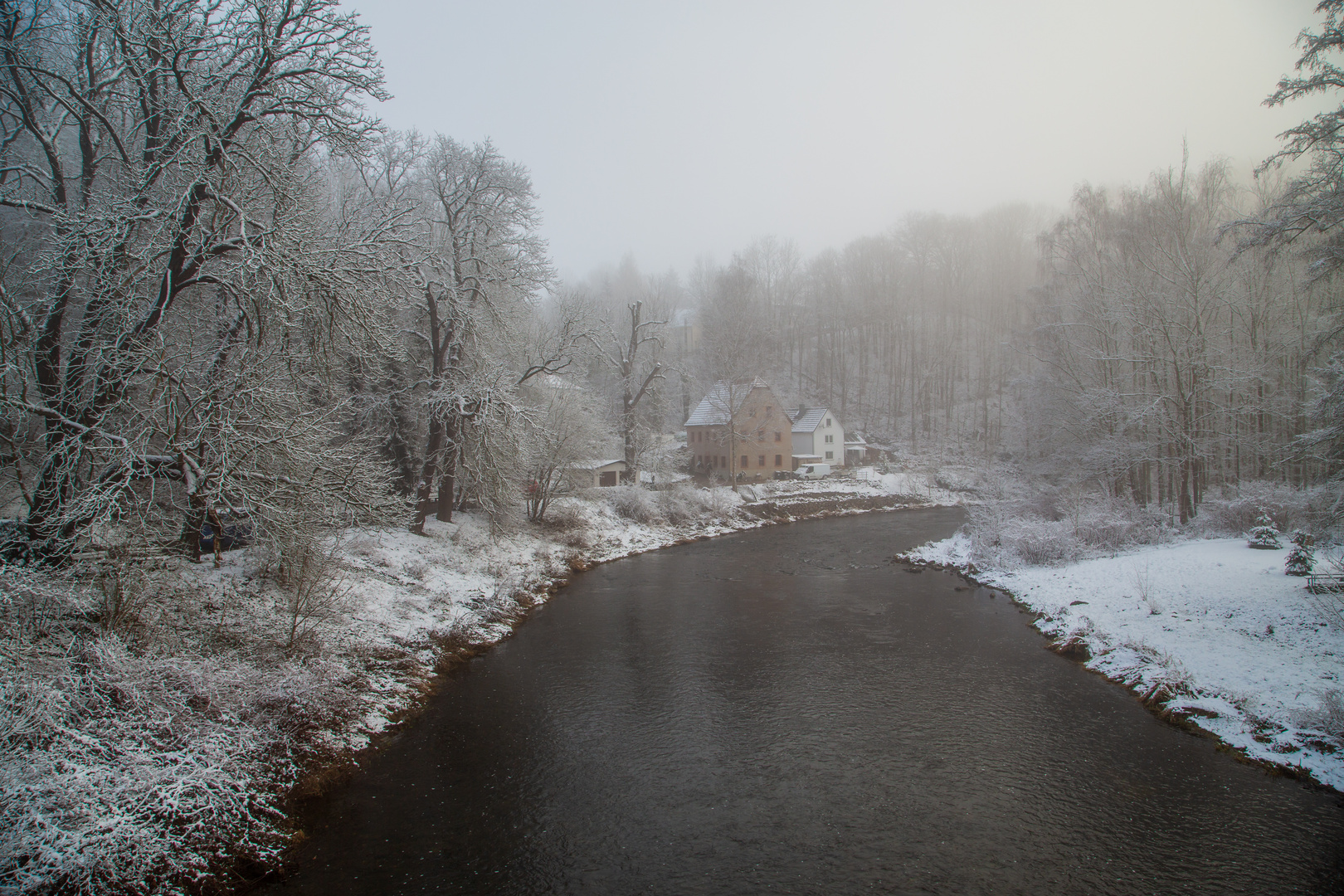 Wintermorgen mit Nebel