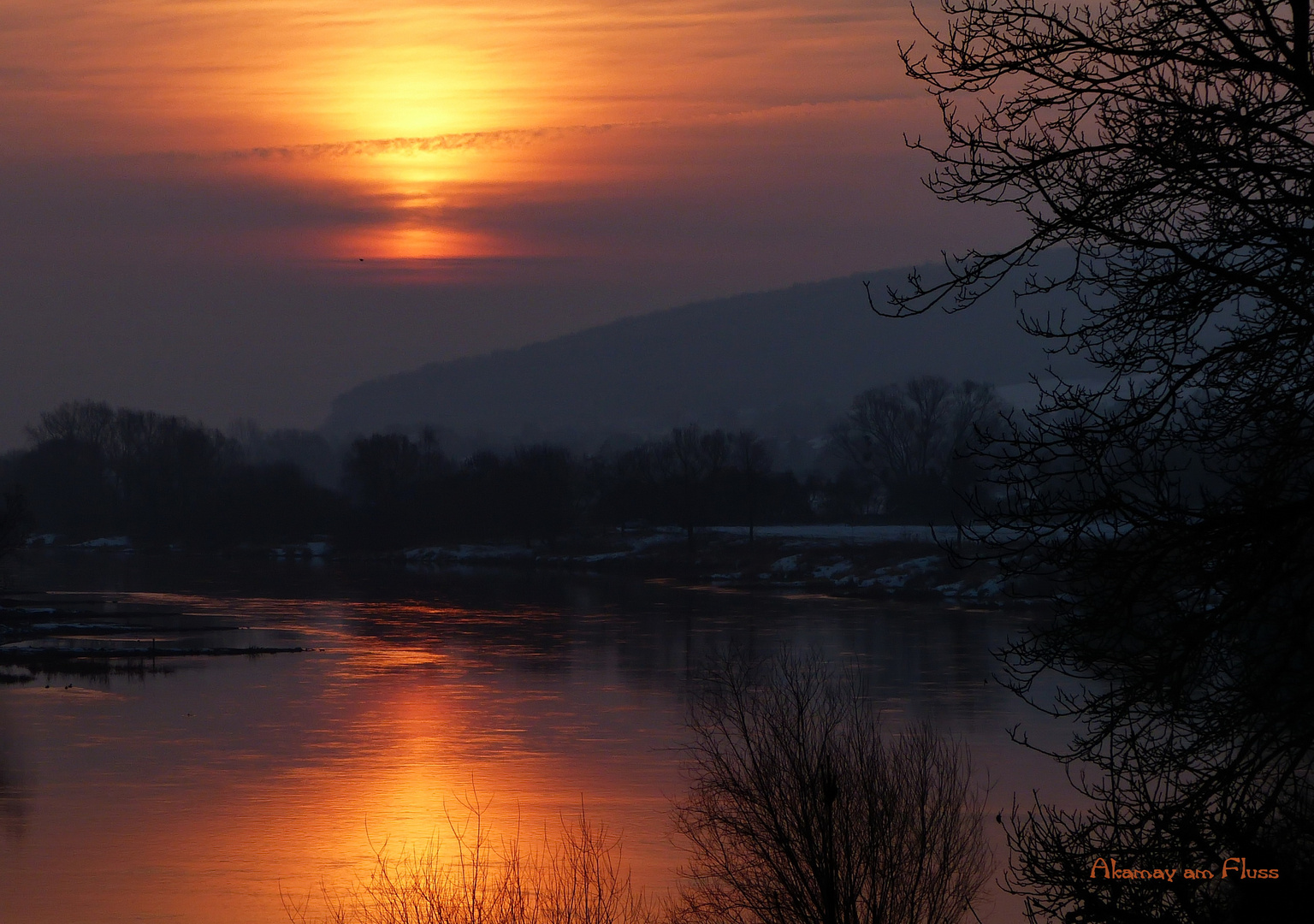 Wintermorgen Weser