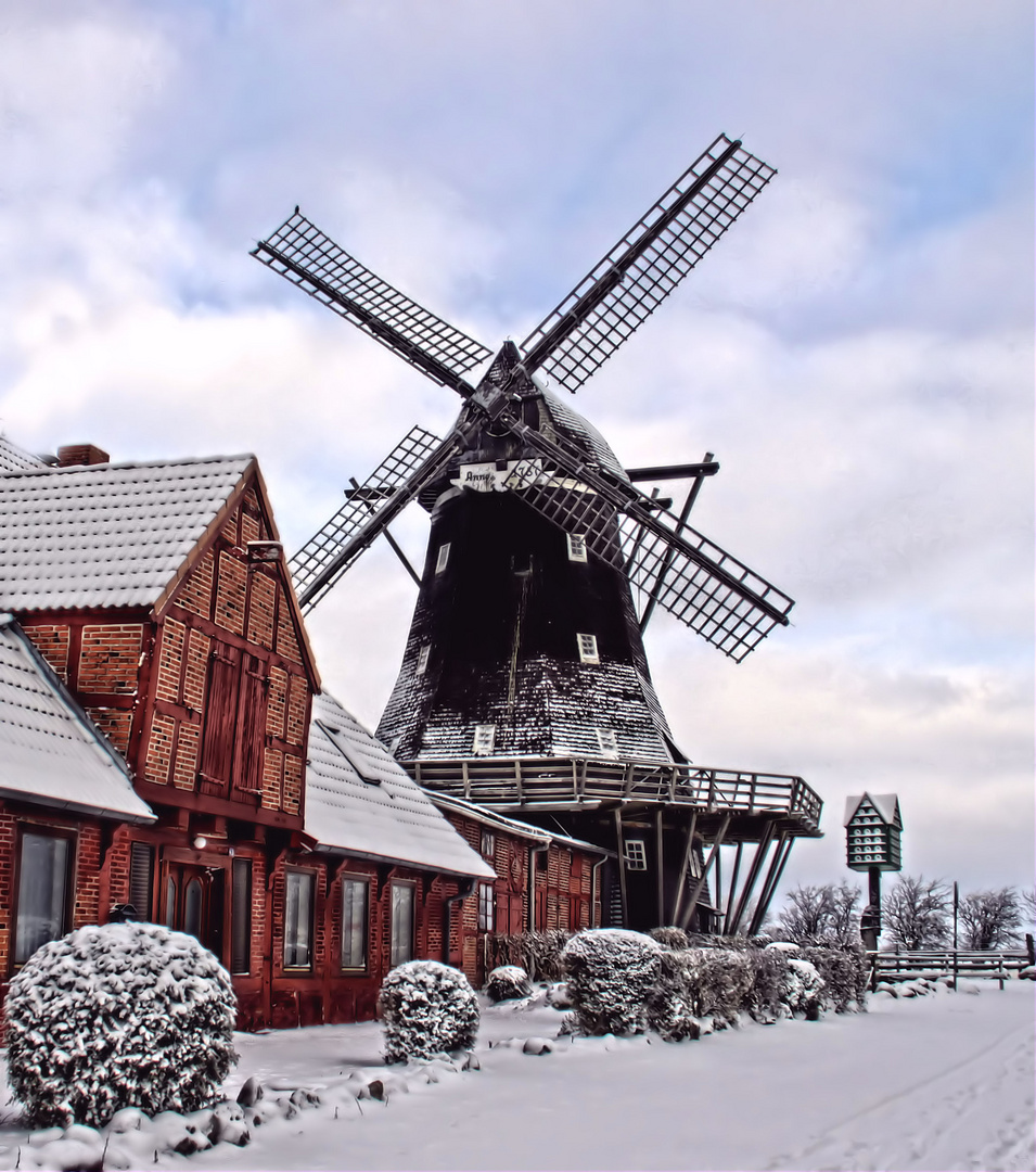 Wintermühle auf Fehmarn 2