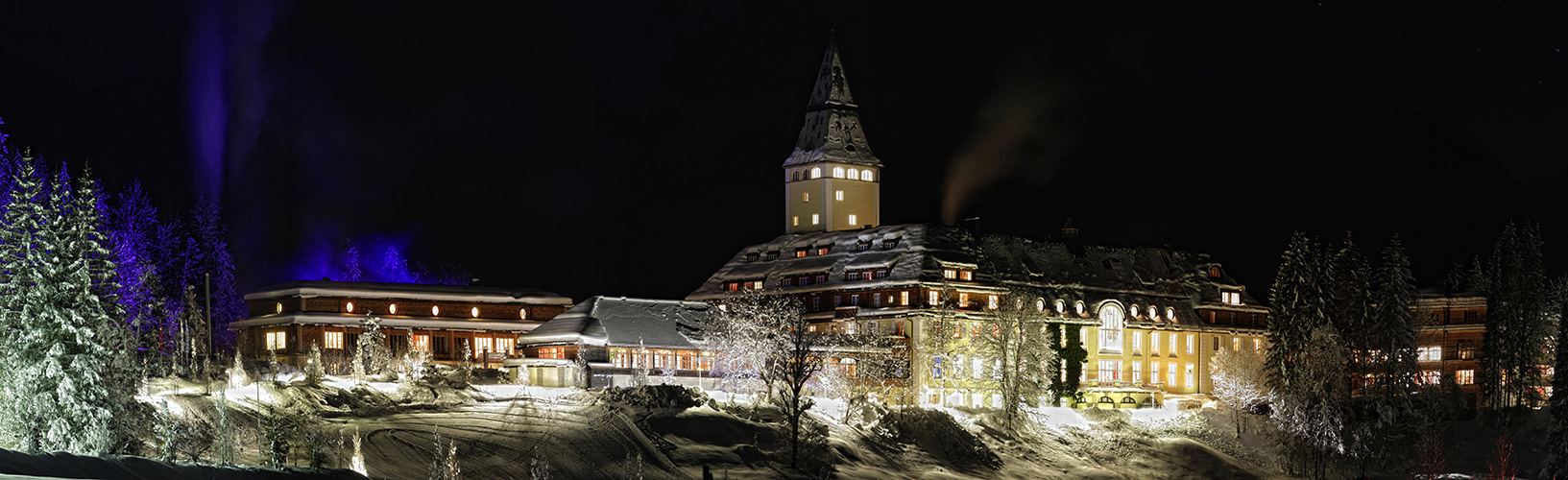 Winternacht am Schloss Elmau