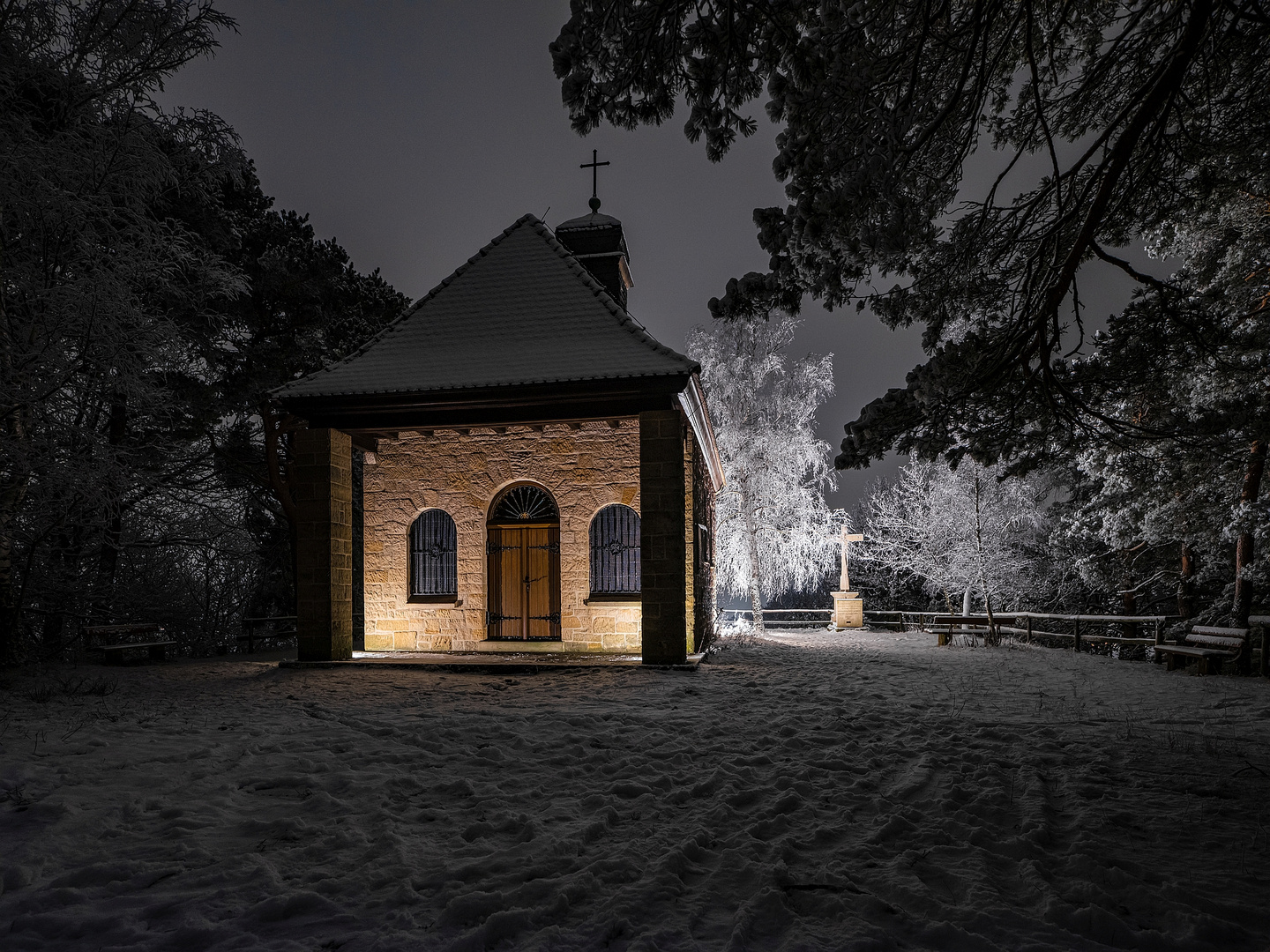 Winternacht auf dem Wetterkreuzberg
