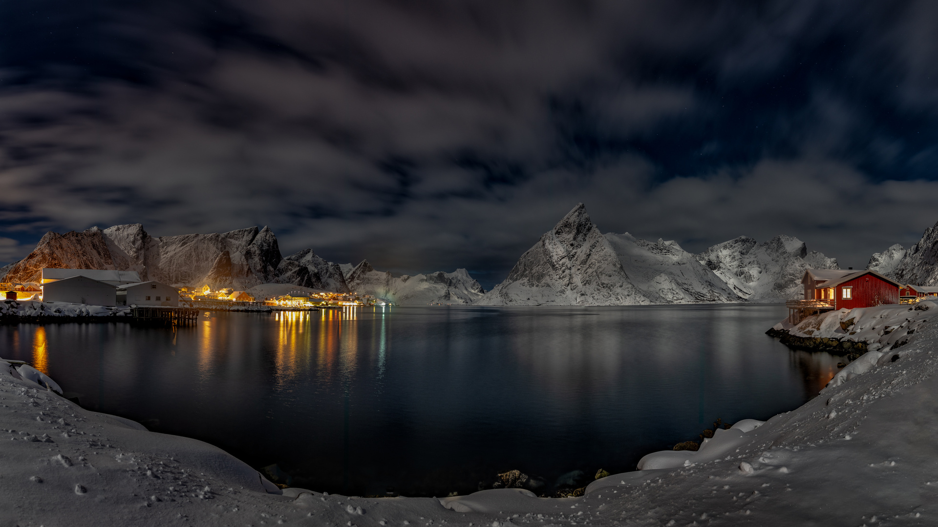 Winternacht bei  Supermond