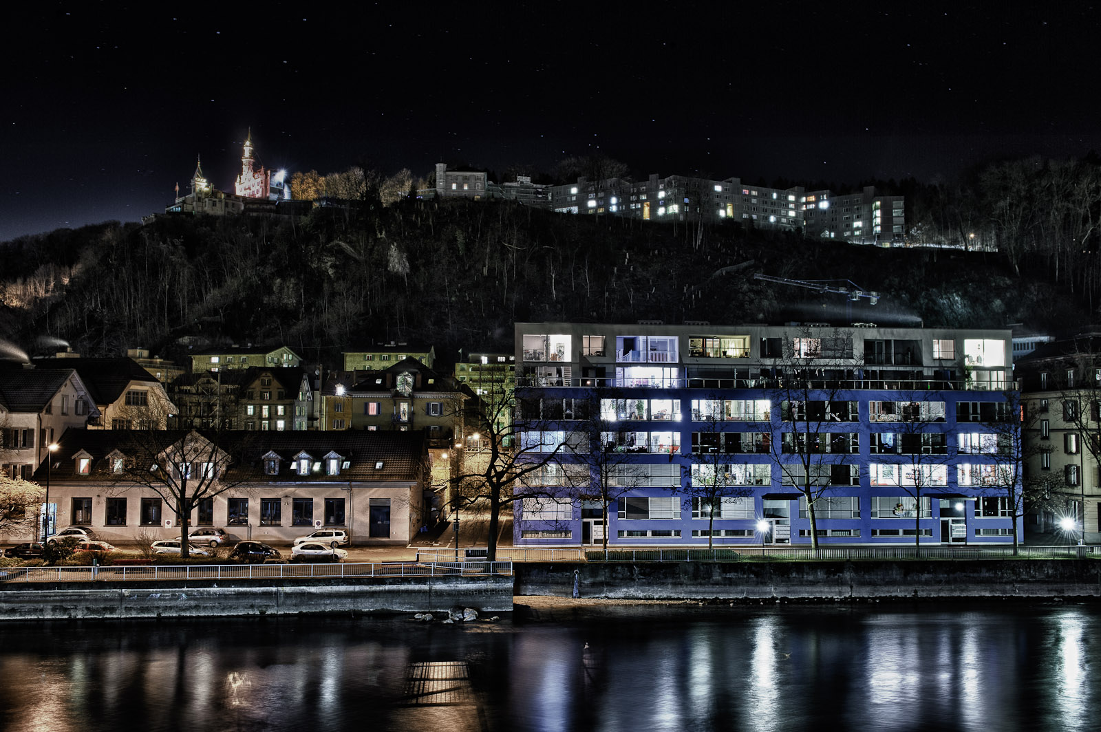 Winternacht im Gütschquartier in Luzern