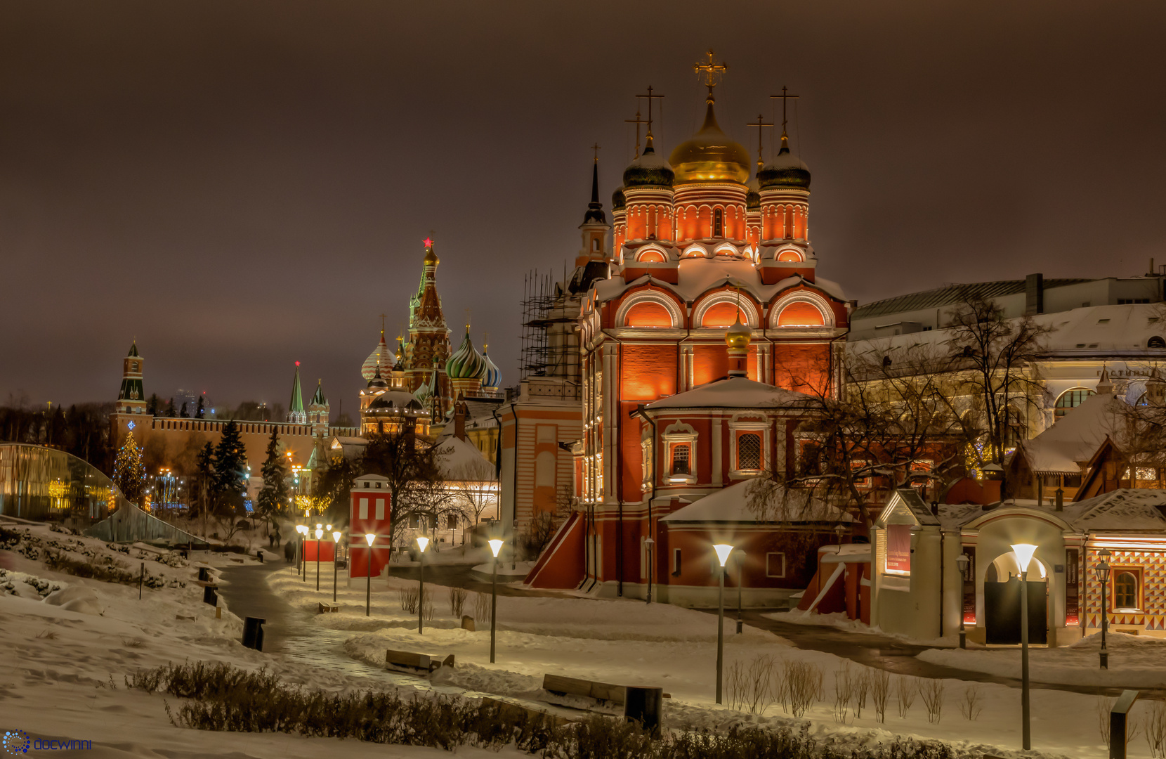 Winternacht in Moskau