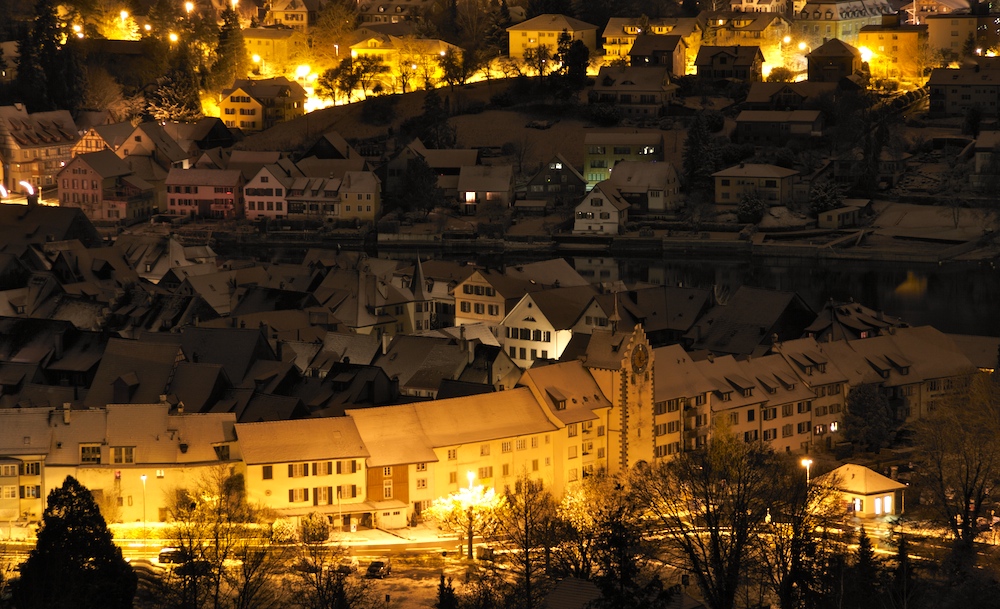 Winternacht in Stein am Rhein von Chris Sigrist 